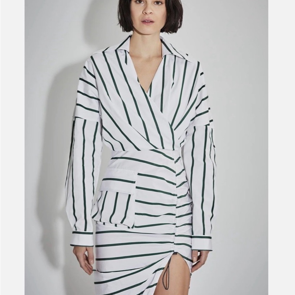 Et Oches collar asymmetrical shirt dress